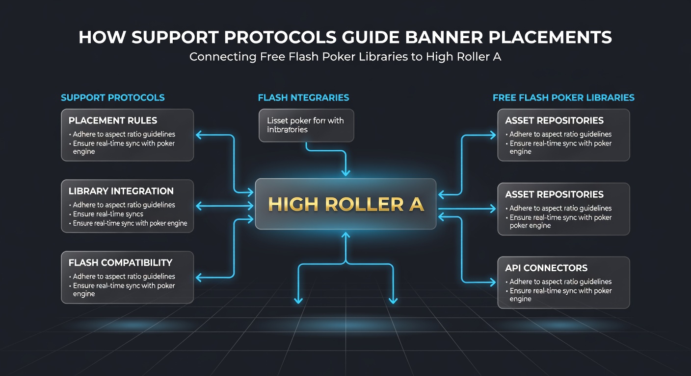 Flowchart illustrating banner placement sequence from free flash poker libraries through support protocols to high roller affiliate channels