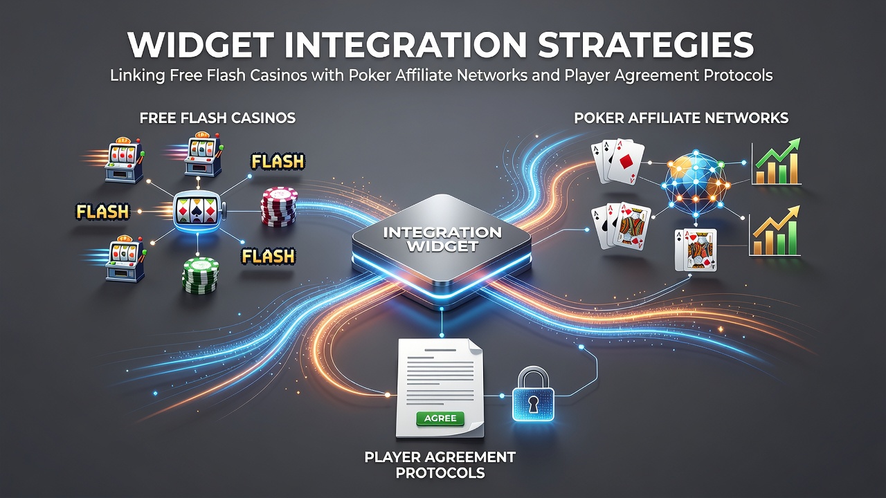 Diagram showing widget connections between flash casinos and poker affiliate systems